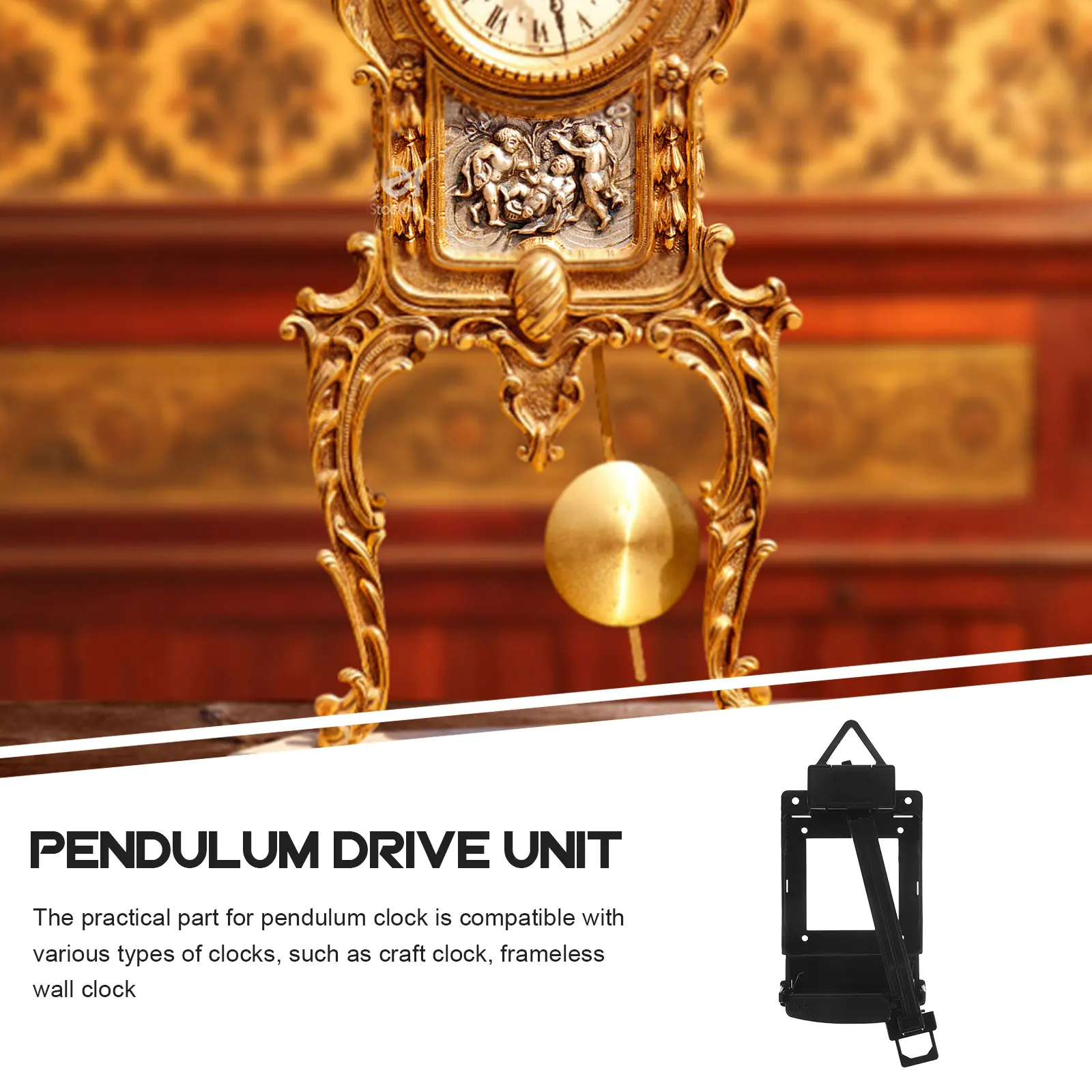 

2Pcs Pendulum Clock Swing Quartz Drive Unit Heavy Duty Black Replacement Parts for Clock Repair Mechanism Case