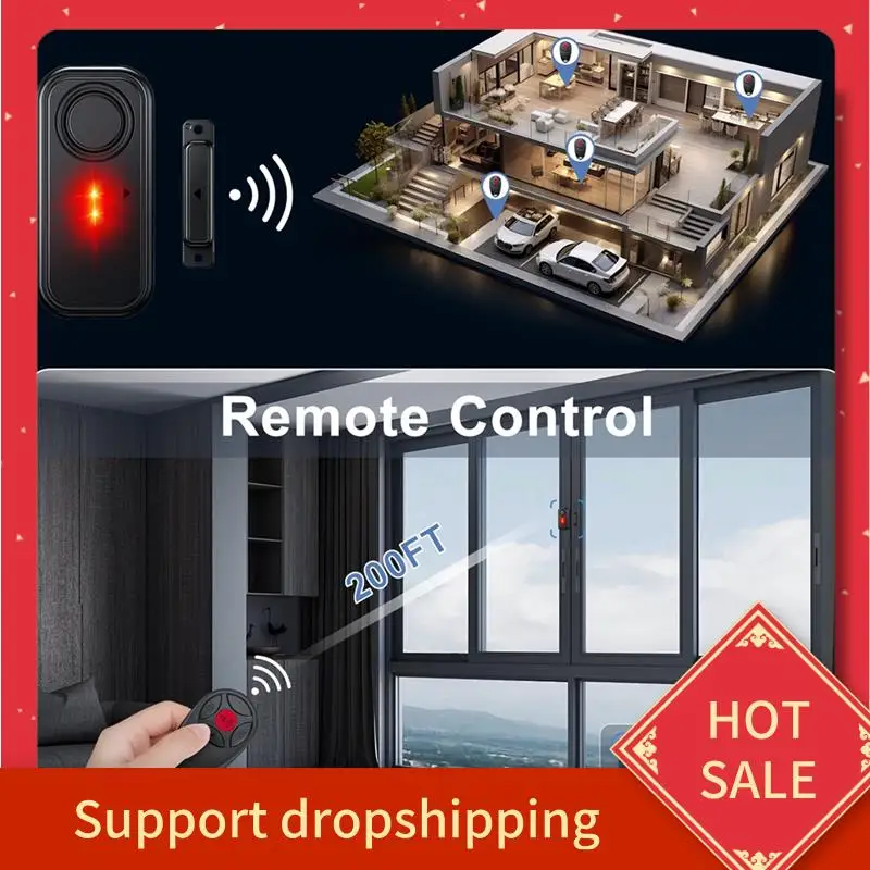 

B44C Outdoor Door Window Magnetic Alarm Wireless Sensor Waterproof Monitor Burglar Anti Theft Home Security