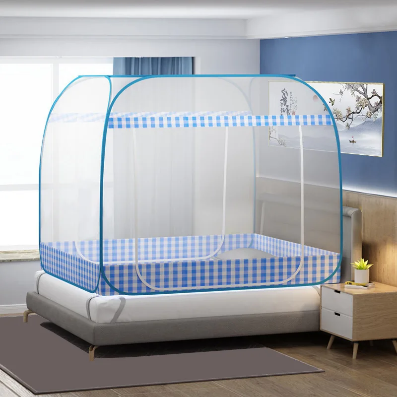 New Installation Free Mongolian Yurt Mosquito Net Summer Double Door Full Bottom Mosquito Net Bedroom Double Bed Mosquito Net