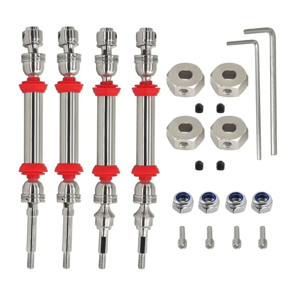 เพลาขับหน้า-หลังเหล็กกล้าชุบแข็ง CVD สำหรับรถ RC 1/10 Trxs Slash 4x4 อะไหล่อัพเกรด