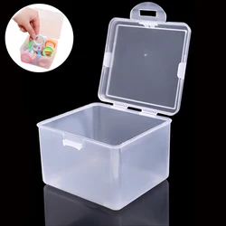 Clear Storage Box with Lid for Jewelry Cotton Swab Card Rectangular Plastic Collection Case Multipurpose Home Organizer Box