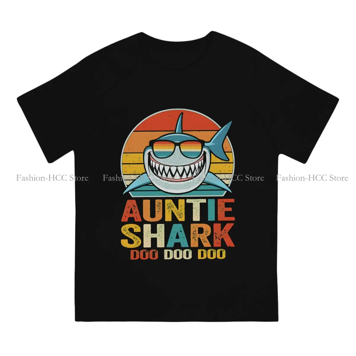 Auntie Shark Doo Doo Doo Unique Polyester TShirt Shark Wild Animal Comfortable Clothes  T Shirt Stuff