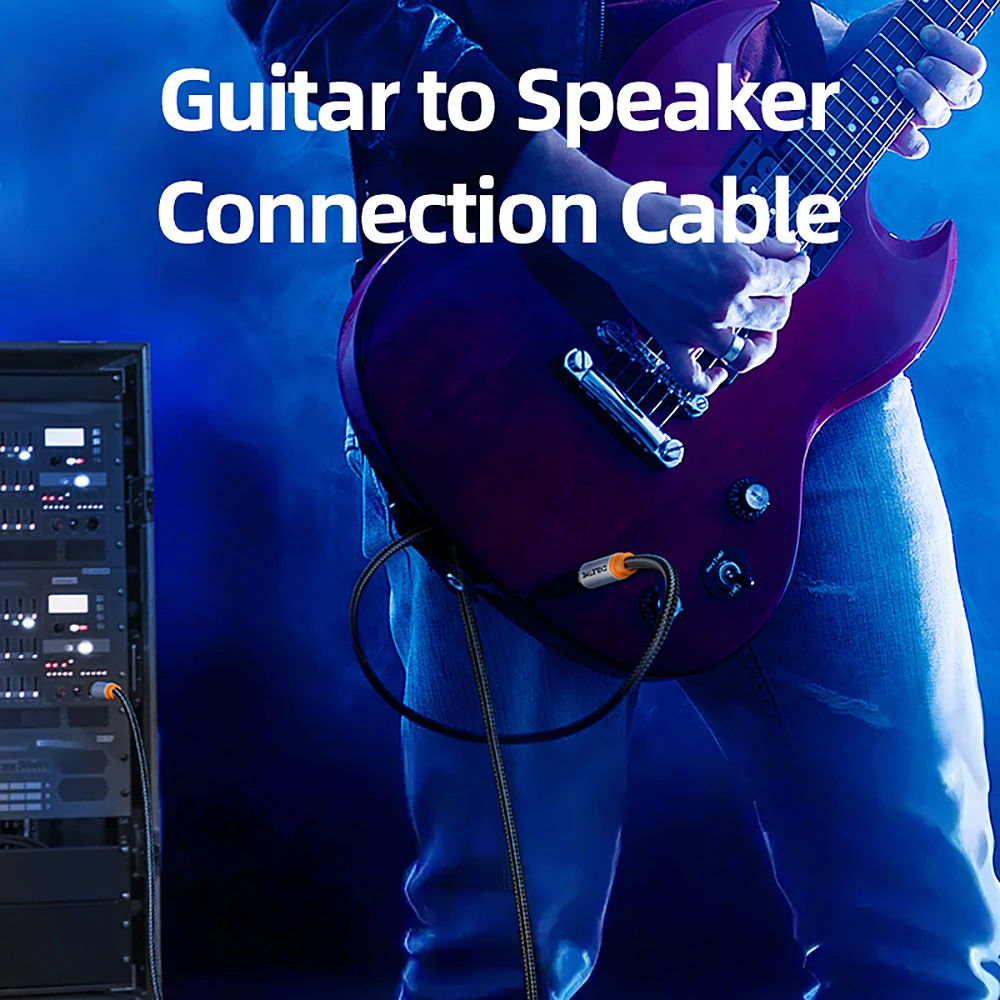 CABLETIME 6.35mm to 6.35mm TRS Stere Guitar Instrument Cable 1/4 Inch Aliminum Shell Braided Jacket for Guitar Bass Amplifier