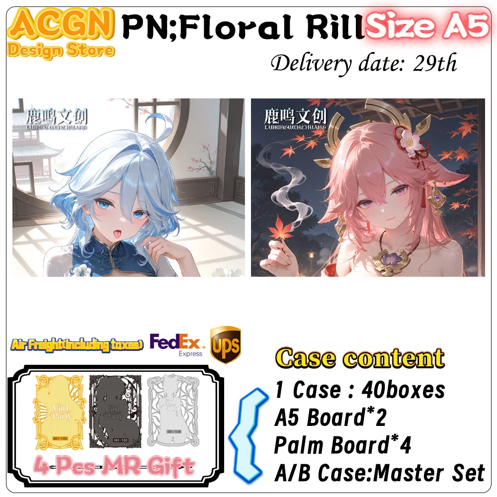 

Wholesale 2026 Luming Culture Floral Rill 01 A5 Acrylic Color Paper Waifu Card Anime Games Girl Party Swimsuit Bikini Feast Gift
