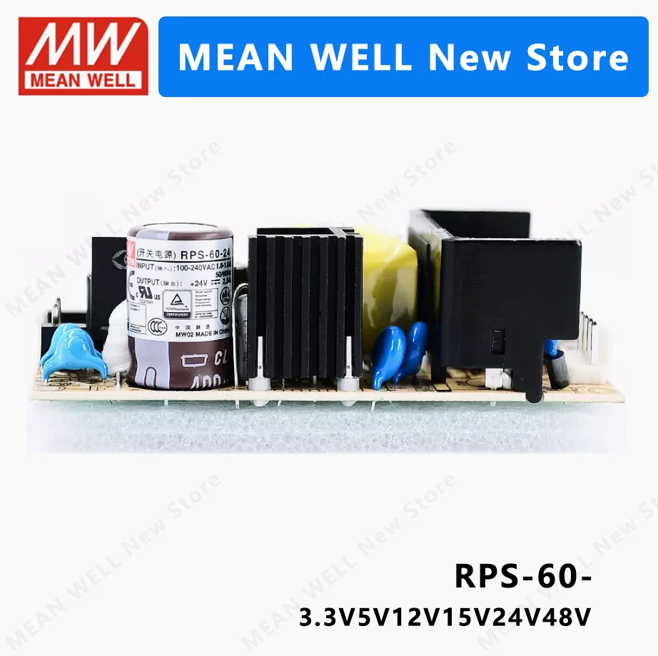 MEAN WELL RPS-60 RPS-60-5 RPS-60-12 RPS-60-15 RPS-60-24 RPS-60-48  MEAN WELL RPS 60 60W