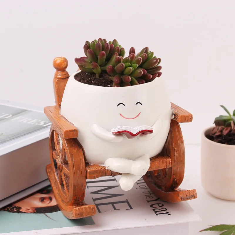 Rocking Chair Succulent Plant  Flowerpot Resin Flower Pots Ornament Planters Garden Supplies Home Courtyard Decoration