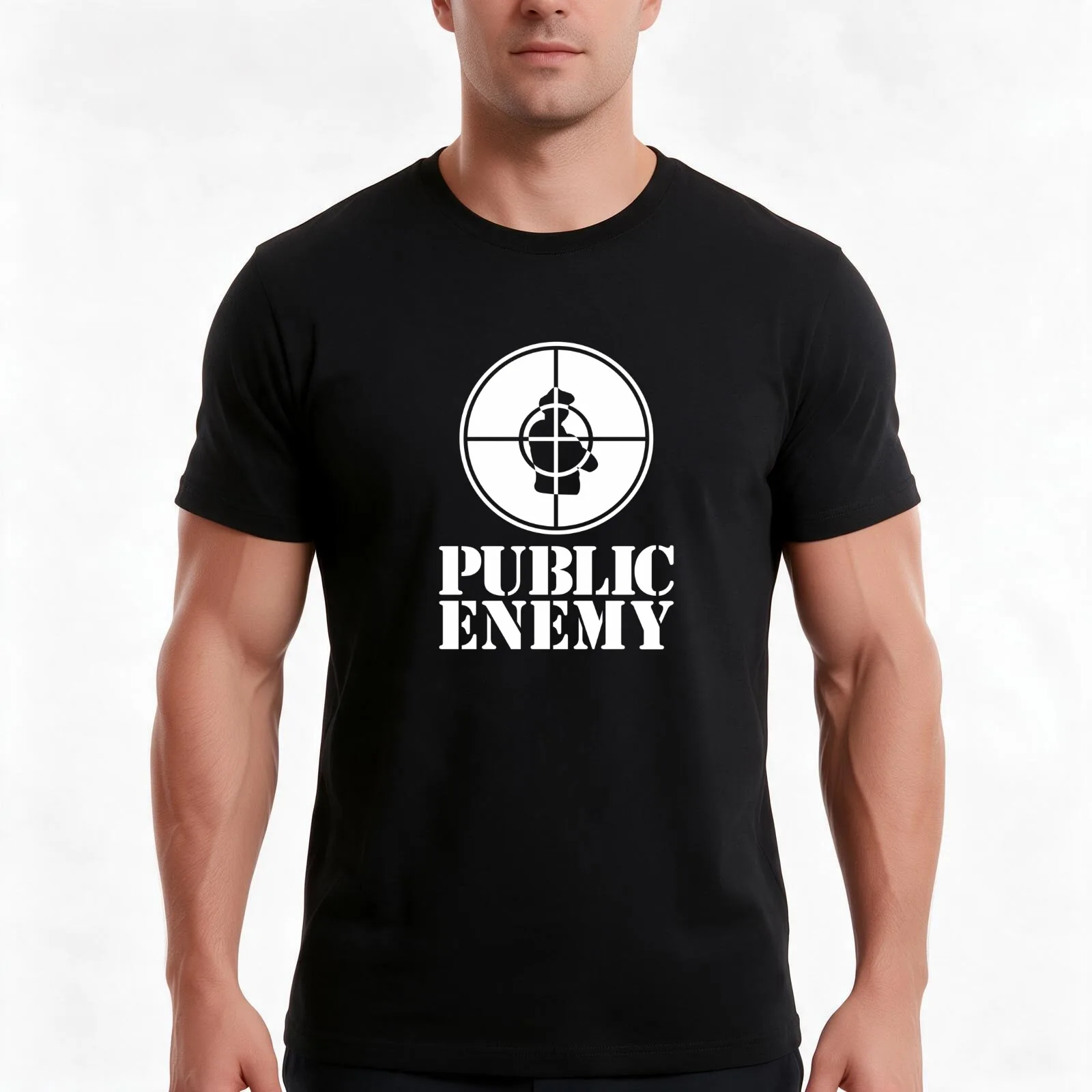 Public Enemy T-Shirt, Summer Casual Cotton Tee, Oversized Streetwear Tops, Vintage Graphic Print, Loose Fit Short Sleeve