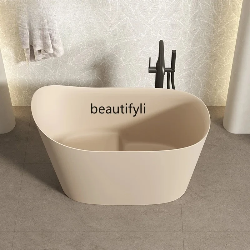

Deep bubble artificial stone bathtub Home bed and breakfast bathroom Separate seated mini bathtub bathtub