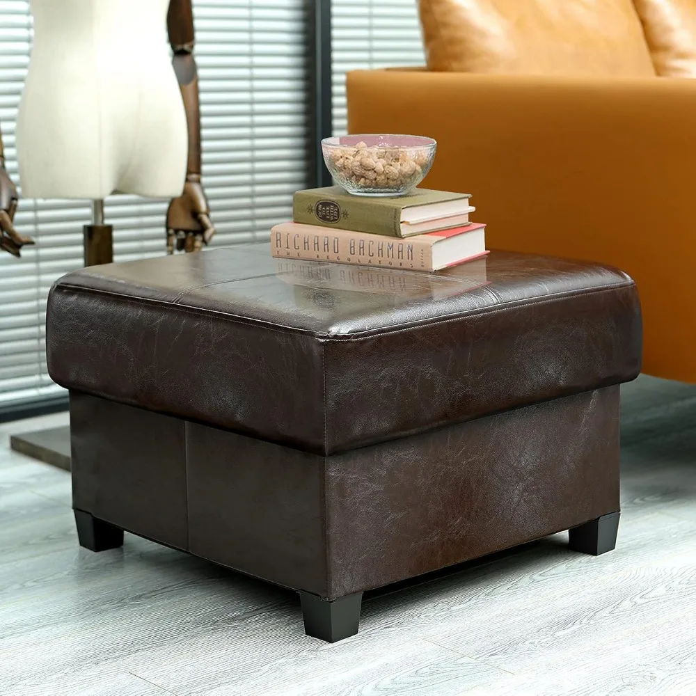 

Bench, Folding Storage Bench, Cube Leather Footstool with Legs, Coffee Table, Ottoman with Storage for Living Room, Stool