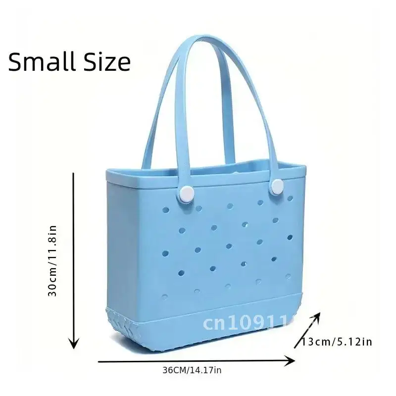 

Solid Fashion Hole Durable Fashion Beach Bag Waterproof Rubber Swimming Shopping Eva Beach Handbags Portable Sports Boat Handbag