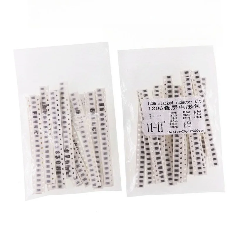 1206 SMD Multilayer Chip Inductor Kit 10nH-10uH 15 Values 20pcs Each Total 300pcs DIY Electronic Kit