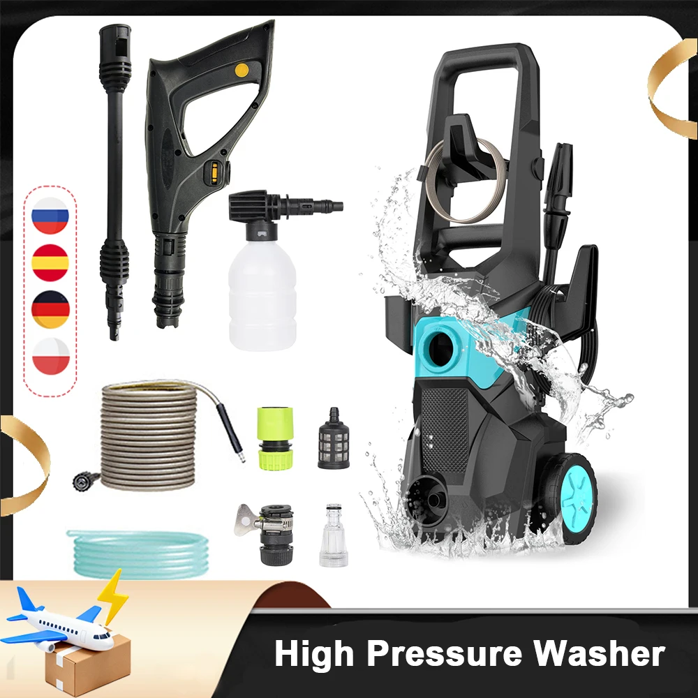 180Bar 2200W nettoyeur haute pression électrique laveuse de voiture pistolet jardin lavage eau lavage pistolet de pulvérisation avec 160 °   Buse réglable