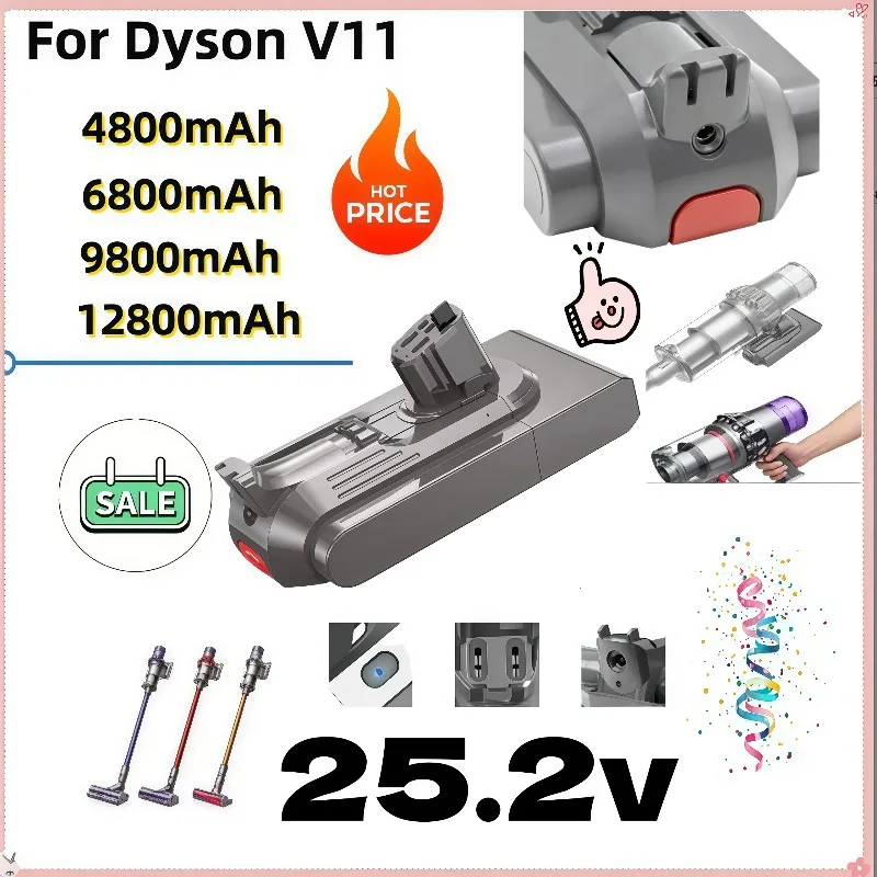 100% Original 25.2V 12800mAh V11 Absolute SV15 Lithium-ion Battery Suitable For Cordless Stick Vacuum Cleaner