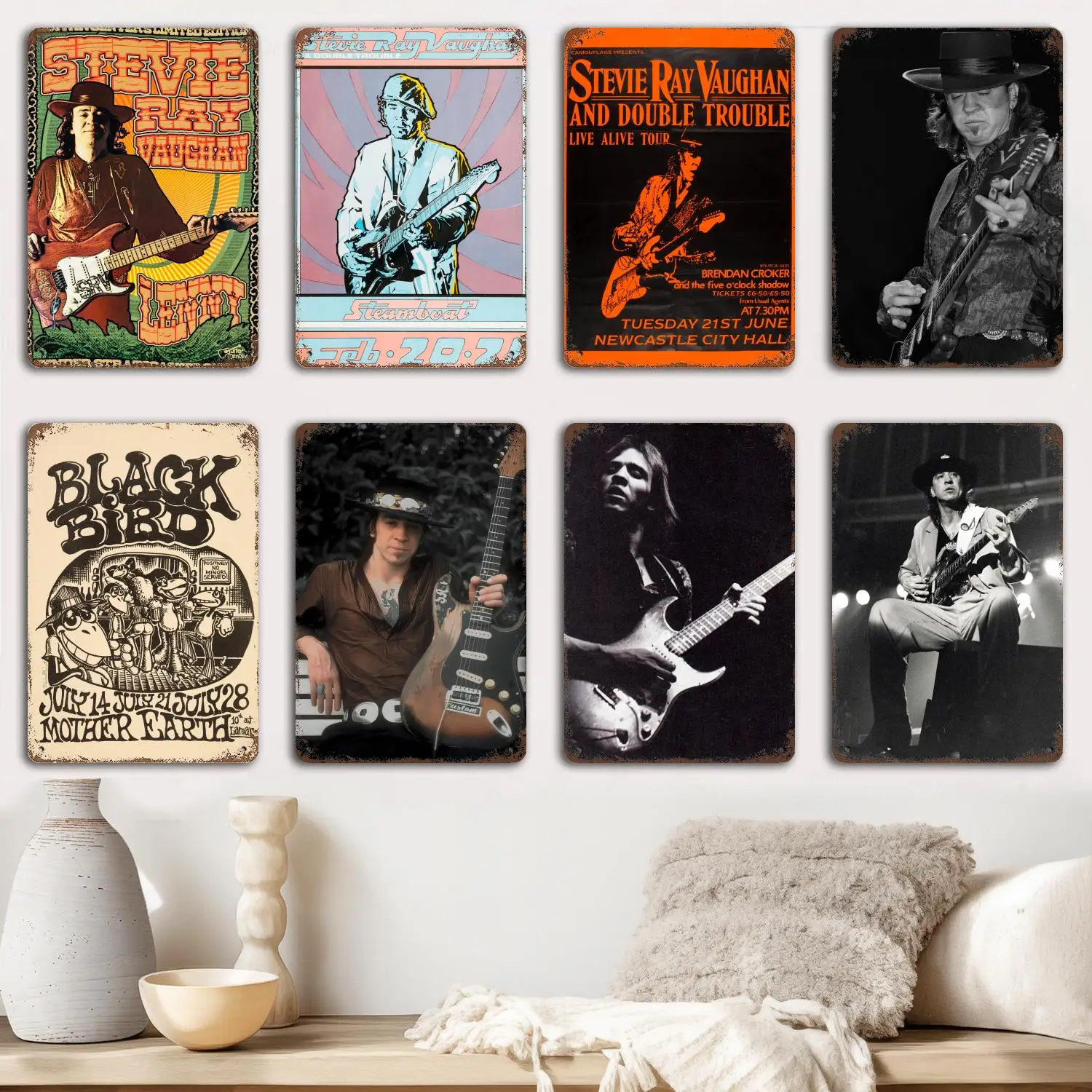 stevie ray vaughan Metal Signs wall decor Vintage Tin Signs Captain Metal Poster Decor for Bar Pub Club Wall Decoration