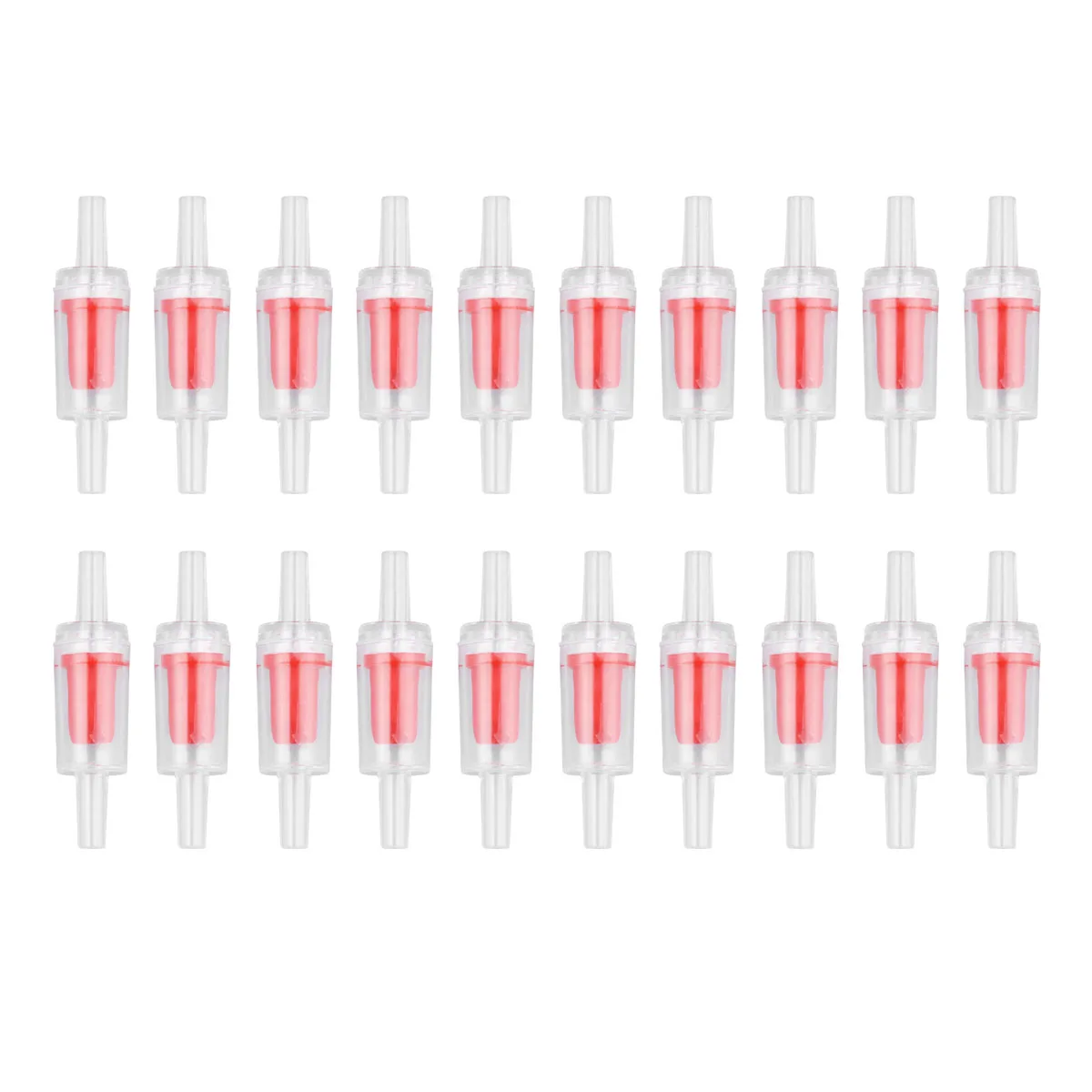 

20pcs 4Mm Straight Air Check Valve For Aquarium Non-Return Tubing Connector Water Level Control Oxygen Pump Red