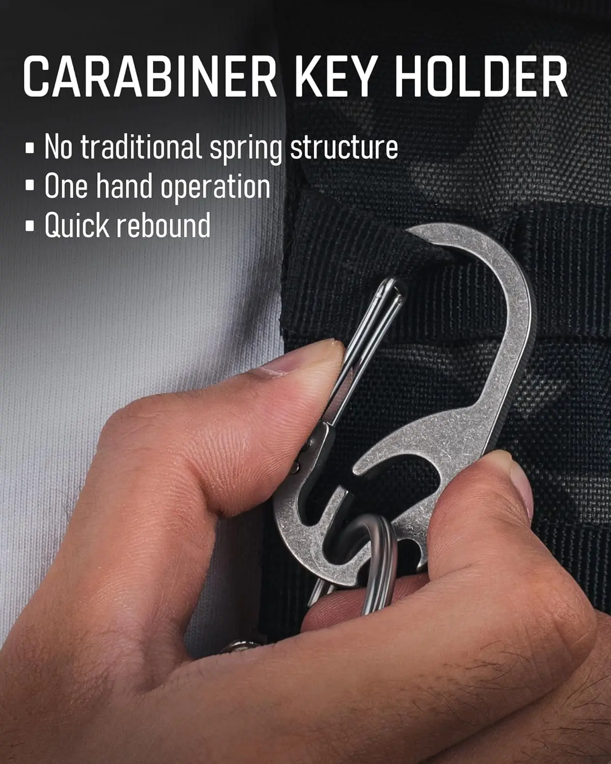 Titanium Bottle Opener Keychain, Heavy Duty Car Keys Chain, Multitool Carabiner Keychain Clip