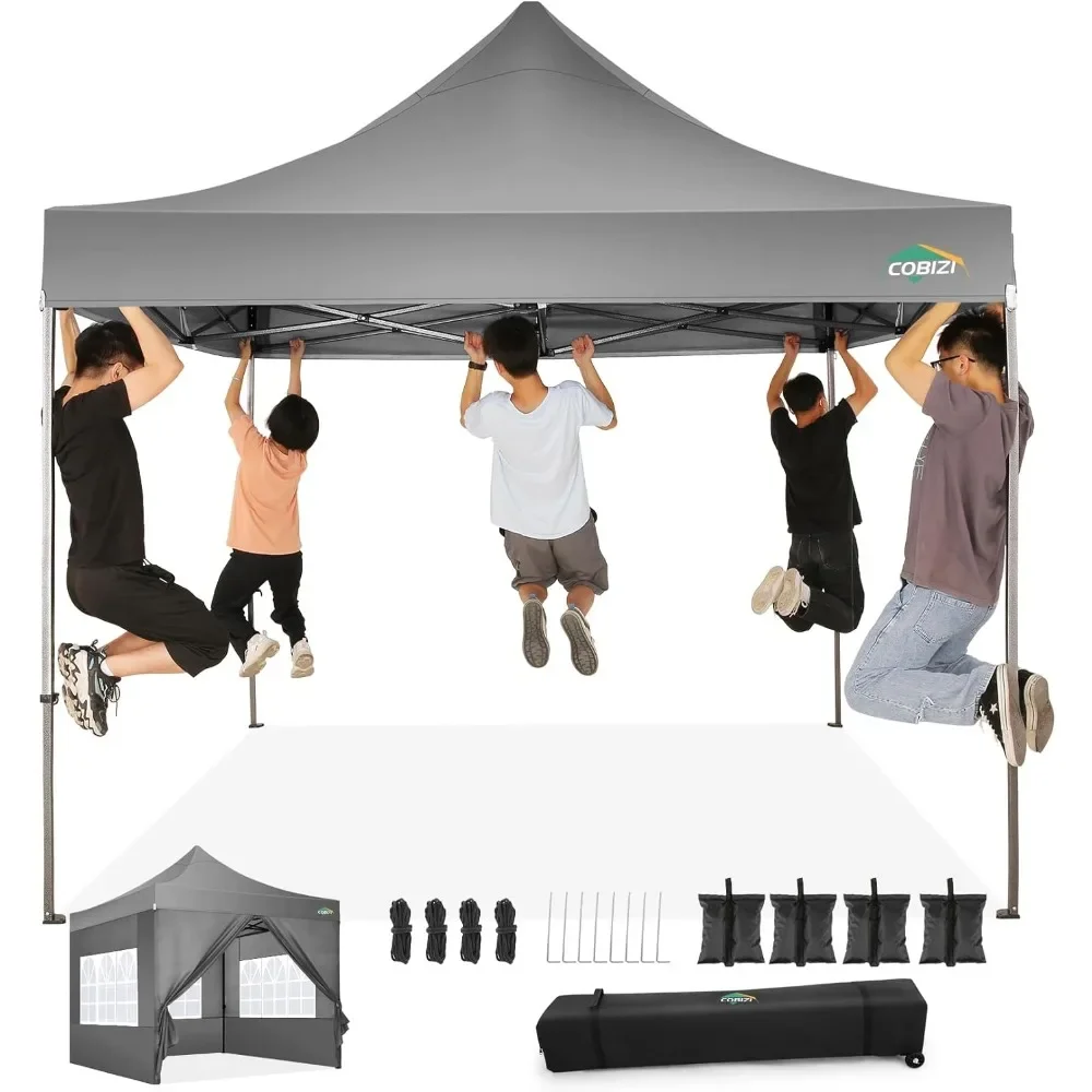 

Pop Up Canopy Tent with 4 sidewalls Commercial Heavy Duty Canopy UPF 50+ All Weather Waterproof Outdoor Canopy