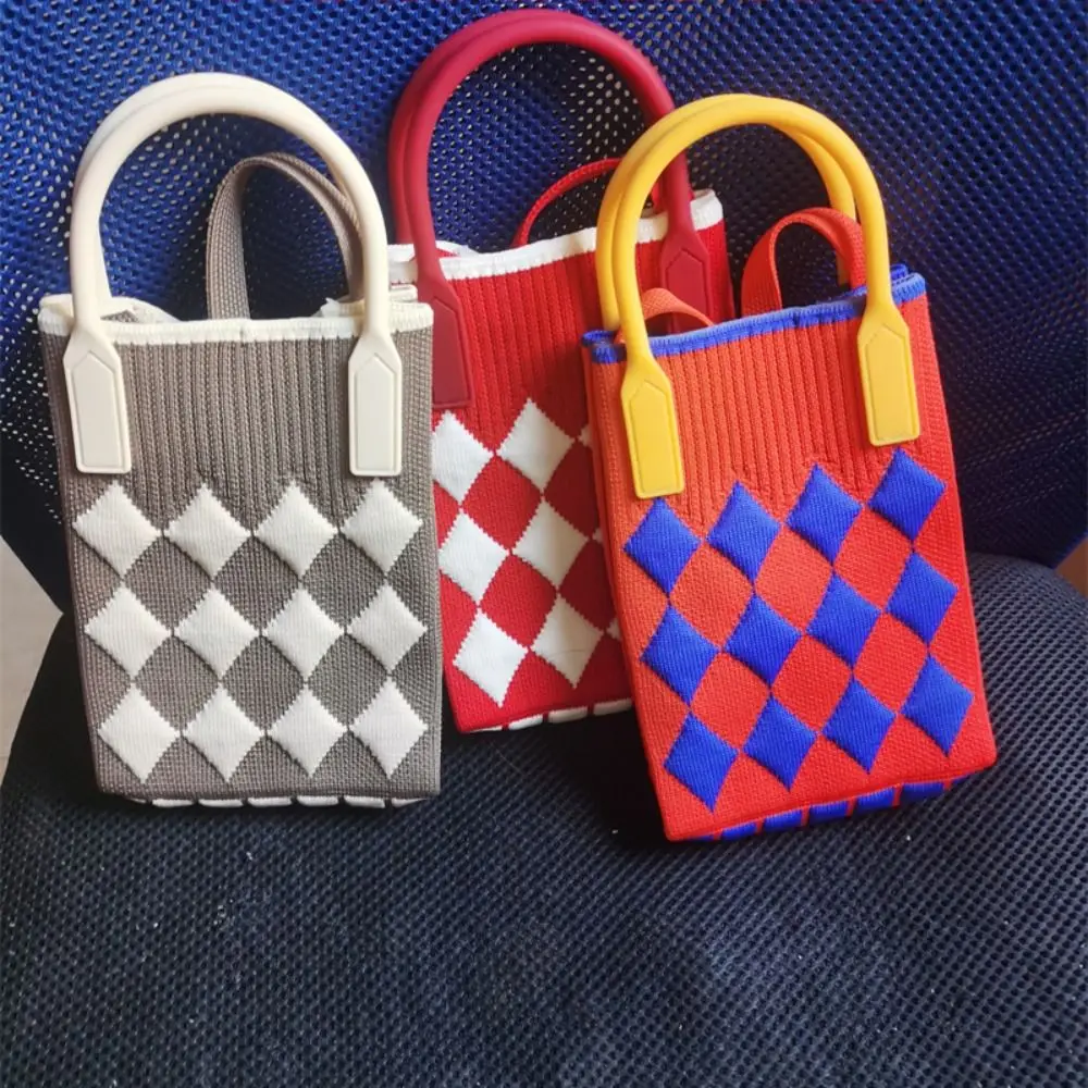 Moda w geometryczny wzór damska torebka z dzianiny damska torebka pleciona torebka torba na ramię Crossbody