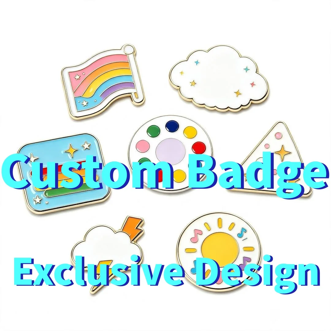 Custom Pins with Personalized Lapel Pins Colorful Rainbow Cloud Sun Enamel Metal Brooch for Clothing and Backpack Decoration