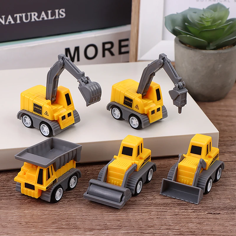 

5Pcs/Set Educational Children's Toy Building Blocks Engineering Vehicle Model Mini Cars Excavator Crane Dump Truck