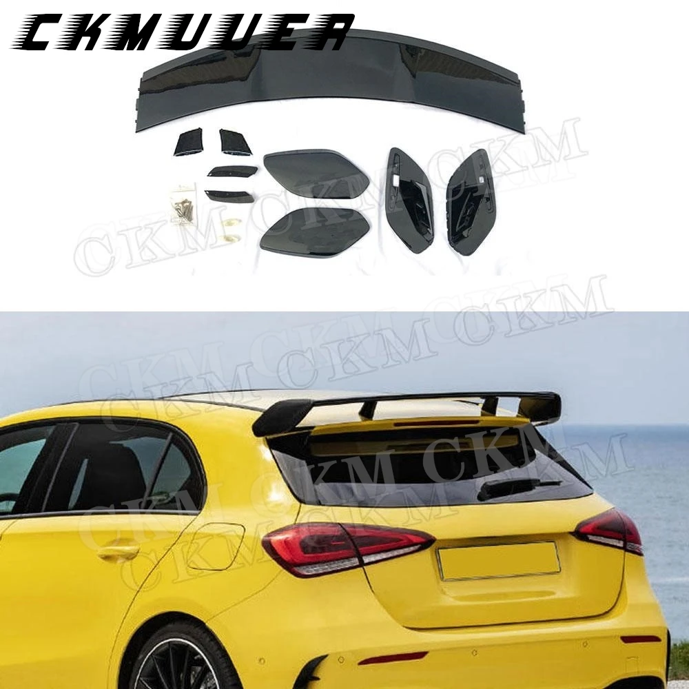 

CKMUUER ABS Gloss Black Rear Roof Spoiler Lip Wings For Mercedes Benz A Class W177 A220 A250 A35 Hatchback Spoiler 2019 2020