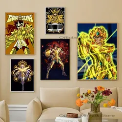 1 sztuka Saint Seiya klasyczne plakat Anime samoprzylepne wodoodporne papierowa naklejka kawiarnia Bar dekoracja ścienna do pokoju