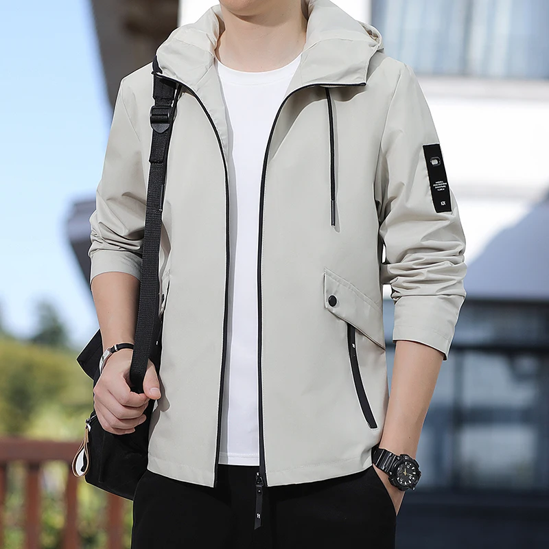 العلامة التجارية العصرية الربيع والخريف موسم 2025 جديد مقنعين سترة للرجال يندبروف ملابس العمل غير رسمية لارتداء الملابس