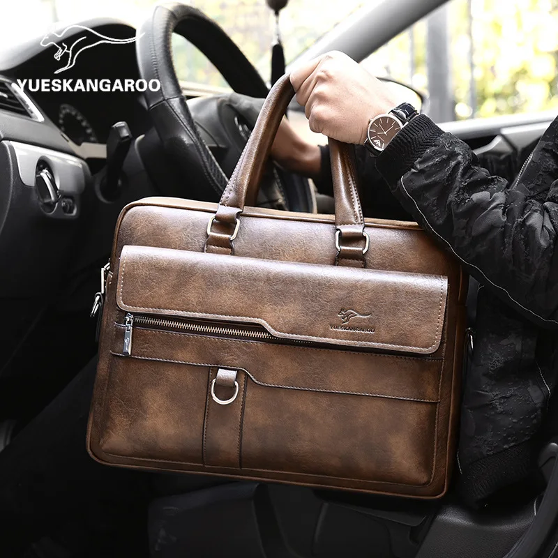 Étui à Bombes en Cuir PU pour Homme, Sac à Main de Styliste pour Avocat, Ordinateur Portable de Luxe, Lancé, Business, Bureau, Travail, Messager, Bandoulière Latérale