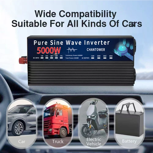 Imagen 2 del producto Inversor de onda sinusoidal pura 12V 220V/110V 1000W 1600W 2200W 3000W 4000W 5000W convertidor de voltaje de energía CC a CA inversor Solar de coche