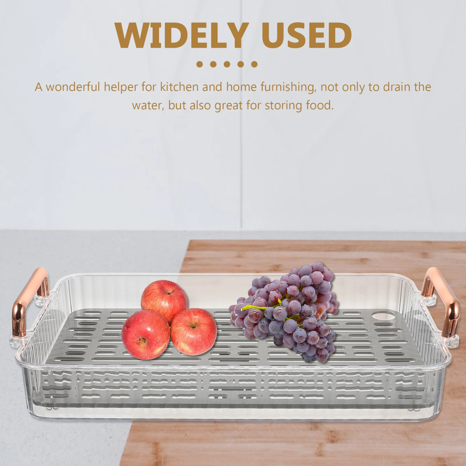 

Dish Drain Transparent Fruit Plate Kitchen Drain For Cup Bowl Drying Rack Tea Coffee Household Water Tray Sturdy