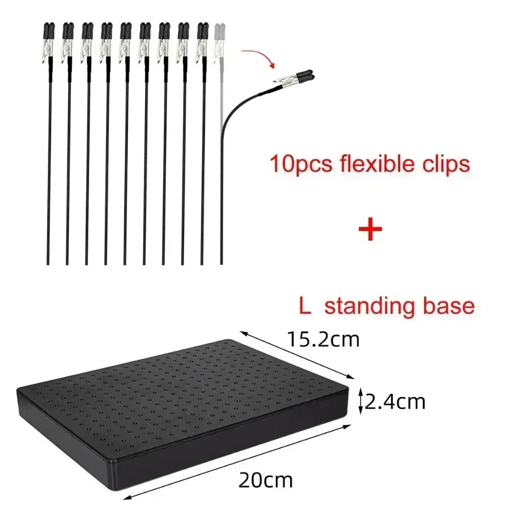 Model Schilderen Stand Base met 10 stuks Metalen Flexibele Alligator Clips voor Gundam Schaal Model Maken Gereedschap Airbrush Crafting DIY