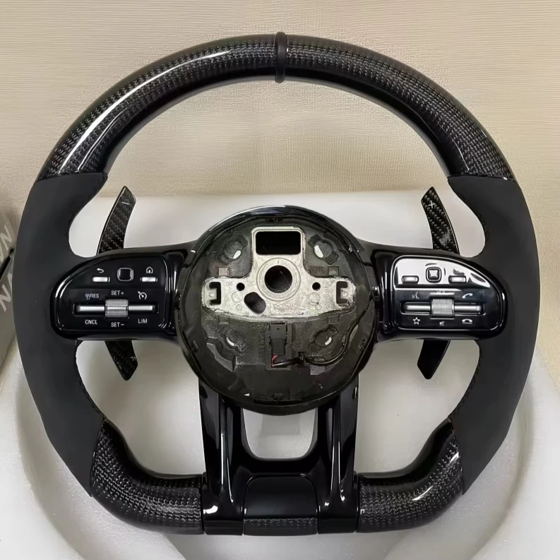 Auto Custom Carbon Fiber Car Steering Wheel for Mercedes Benz C63 E63 W213 W205 C43 A45 G63 G500 S63 GLC GLA45 GL-S63 AMG AA