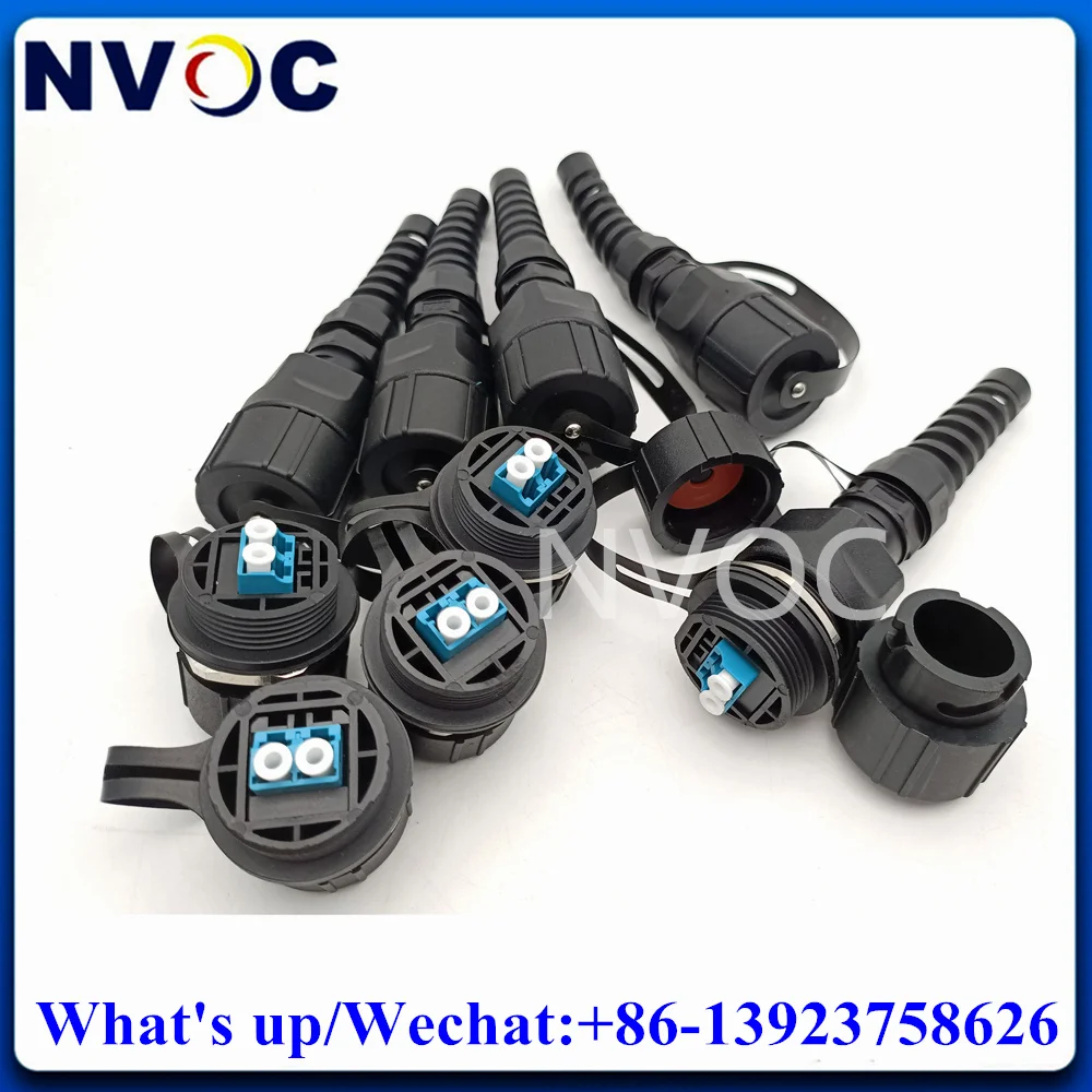 

5Set Outdoor IP67 Dust Cap ODVA PDLC DX Empty Fiber Optic Connector With Waterproof ODVA-LC Duplex LC TE Brand Optical Adapter