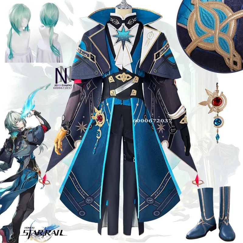

Game Honkai: Star Rail Anaxa Cosplay Costume High Quality Anime Blue Clothes Uniform for Men Women Halloween Role Play Comic Con