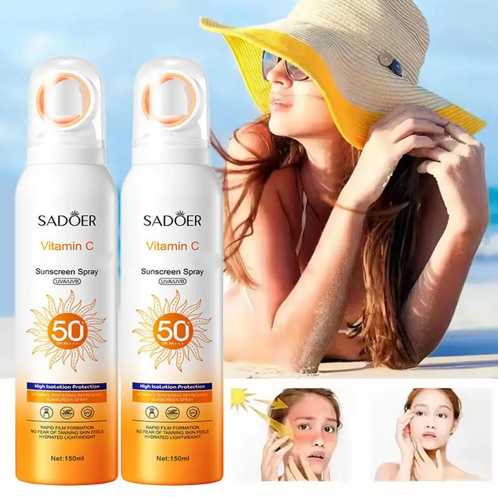 

Vitamin C 150ml Sunscreen Spray Anti-aging Anti Wrinkle Moisturizing Sunscreen Spray Facial Body Neck Skin Care Cream