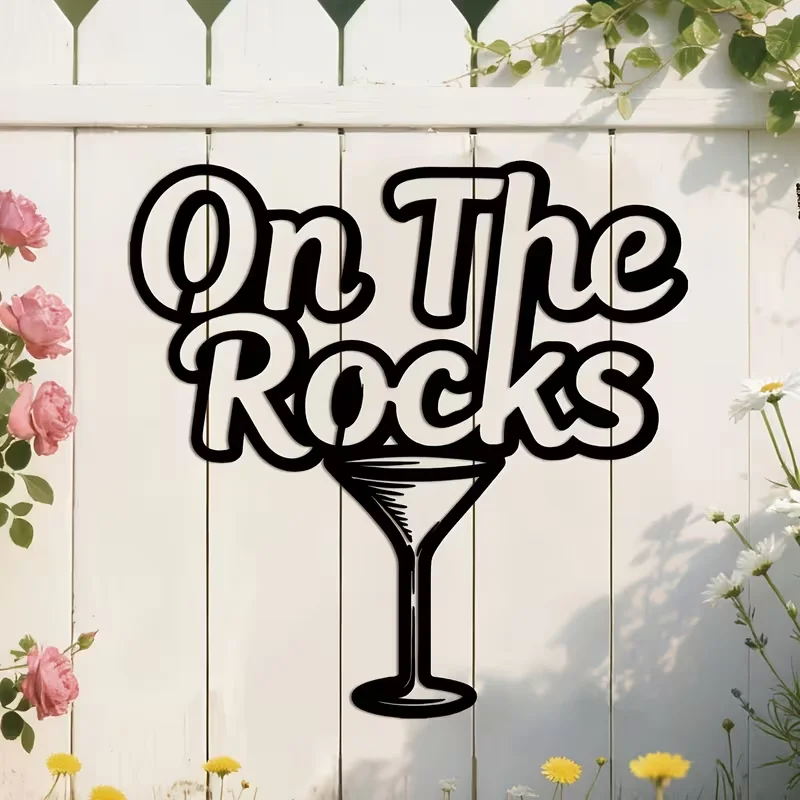 Trendy 'On The Rocks' English Slogan Wall Sticker: Retro Font Design, American Vintage Style Soft Decoration, a Popular Item Amo