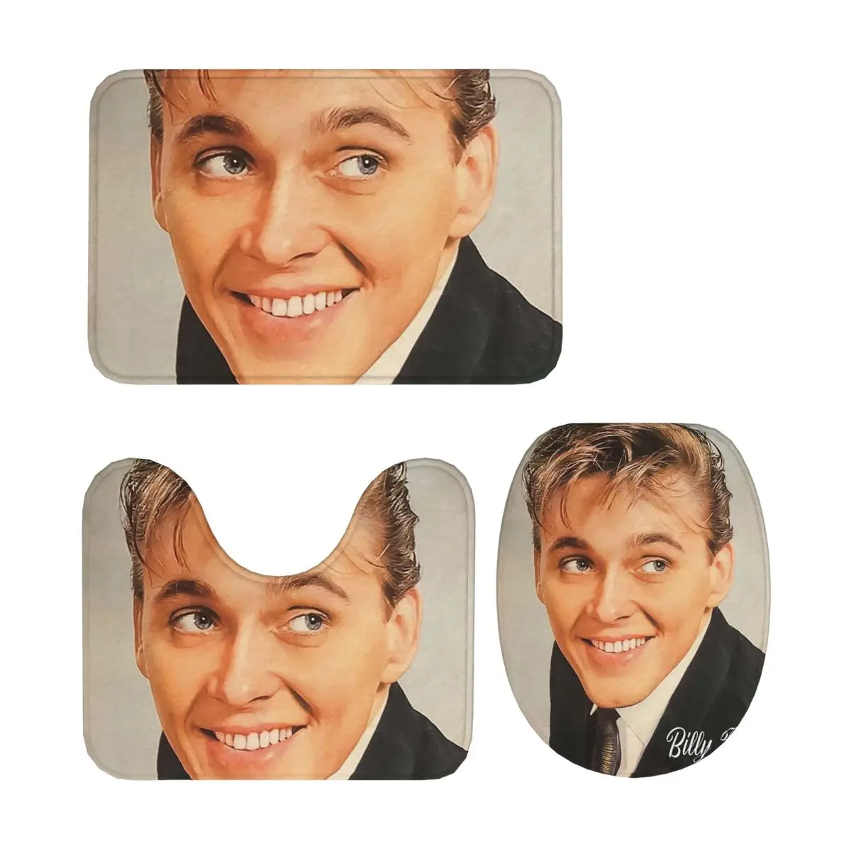 

Billy Fury, 3 шт., коврик для ванной, набор для ванной комнаты, крышка для унитаза, домашний декор, нескользящий ковер, напольный коврик
