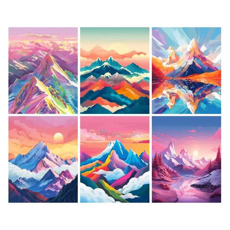 SDOYUNO Mountain Landscape Diy Painting By Numbers Kit Handpainted Oil Painting Unique Gift On Canvas By Numbers For Home Decors