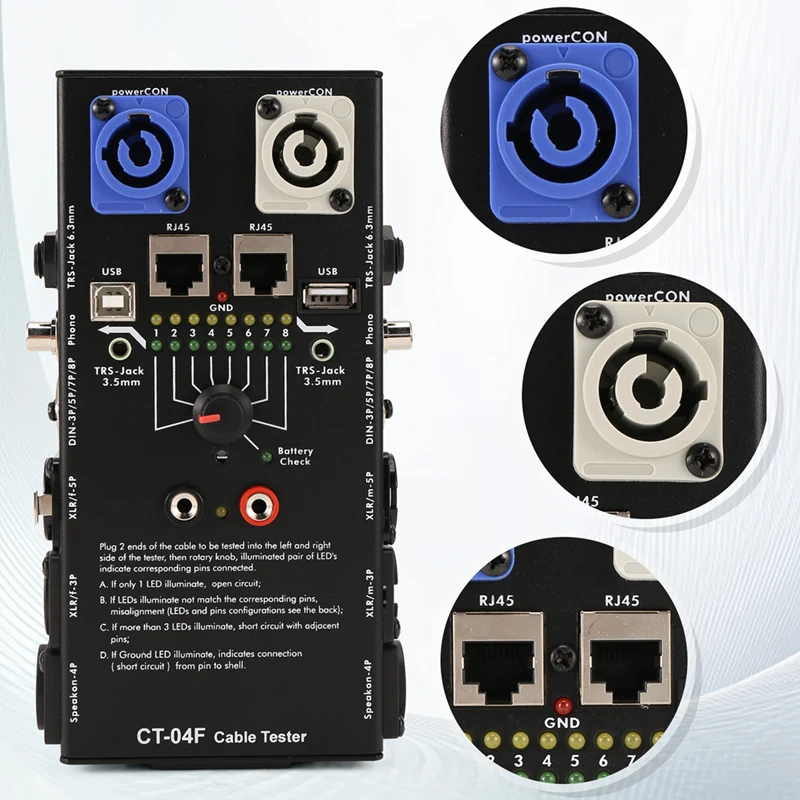 Multifunctional Line Tester Audio Line Xlr Signal Line Tester