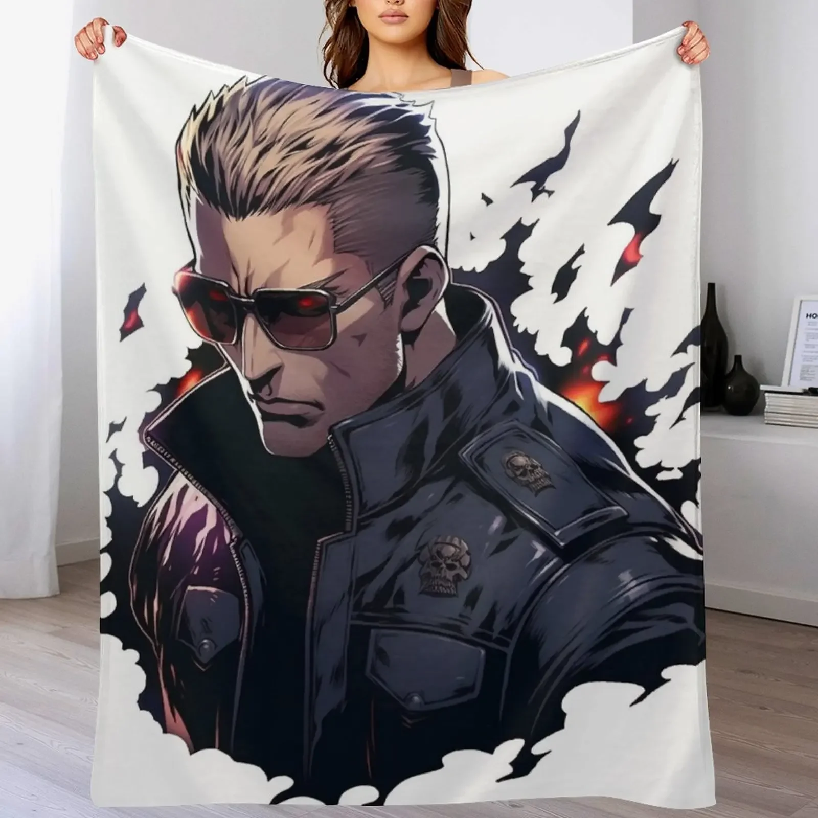 

Albert Wesker Throw Blanket Cozy Napping Blanket Gift for Mom Dad