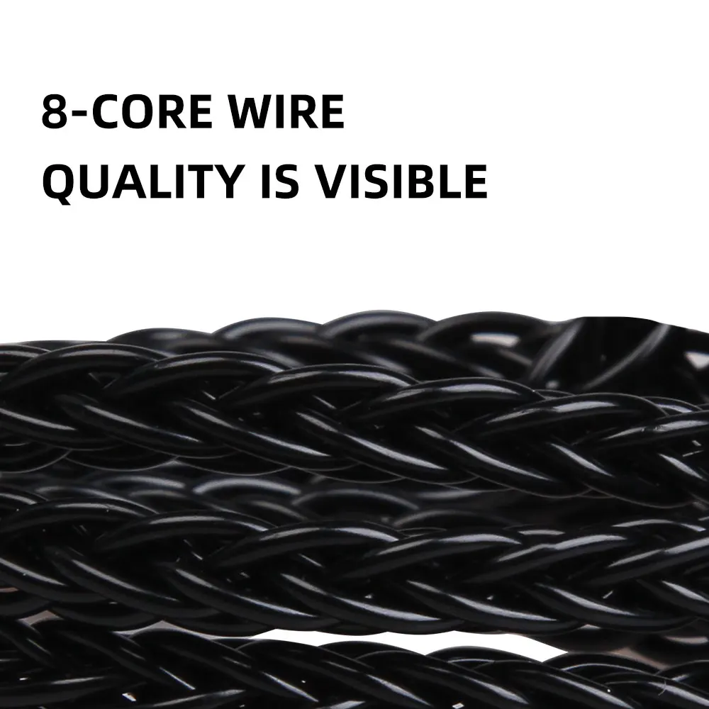 8-adriges MMCX 2-Pin 0,78mm A2DC versilbertes Kopfhörerkabel 3,5mm symmetrisches Headset-Audiokabel für SE315 SE425 LS50 LS70 E40 – Detail 7
