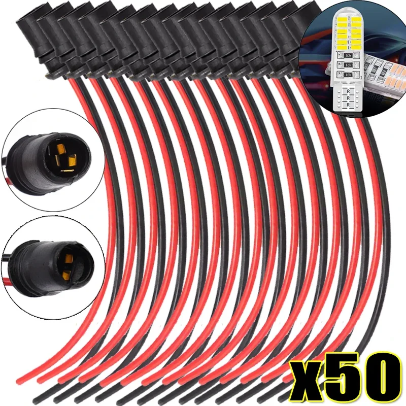 10~50PCS Motorcycle Connector Holder Extension Accessories Car Rubber Connector LED T10 W5W Soft Bulb Holder Adapter Base