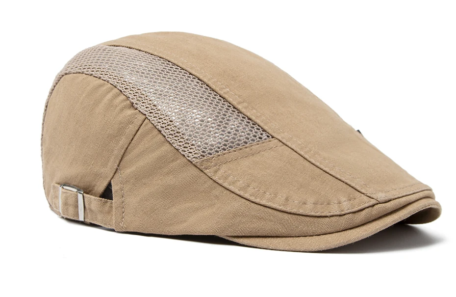 Mesh Cap Baskenmütze Für Männer Mode Brief Label Berets Sommer Baumwolle Atmungsaktive Sonnenblende Frauen Casual Entenschnabel Hut Einstellbar – Detail 8