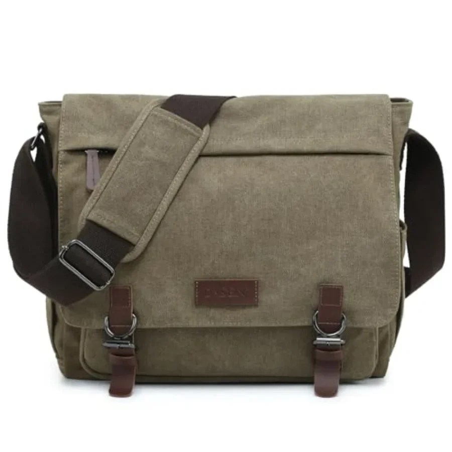 

Large Vintage Canvas Messenger Shoulder Bag Travel Crossbody Purse Briefcase Business Bag for 15inch Laptop
