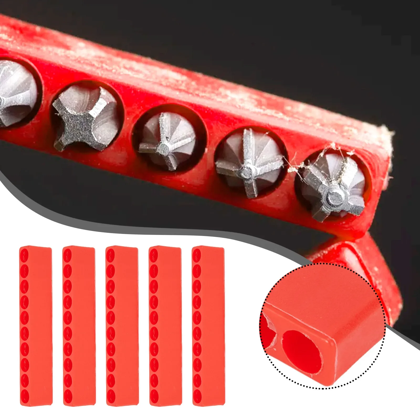 

5 PCS 10 Holes Hex Shank Screwdriver Bit Holder Plastic Screwdriver Head Storage Drill Bit Stand For Power Accessories