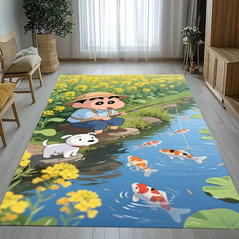 3D C-Crayon Shin-chans Cartoon Area Rug,Soft Non-Slip Carpet Mat for Living Room Bedroom Kids Playroom,Sofa Floor Rug,Home Decor