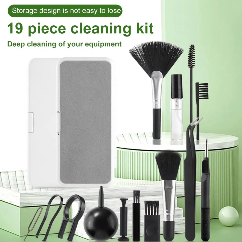 Juego de auriculares inalámbricos 18 en 1, Kit limpiador de teclado, pantalla de portátil, teléfono