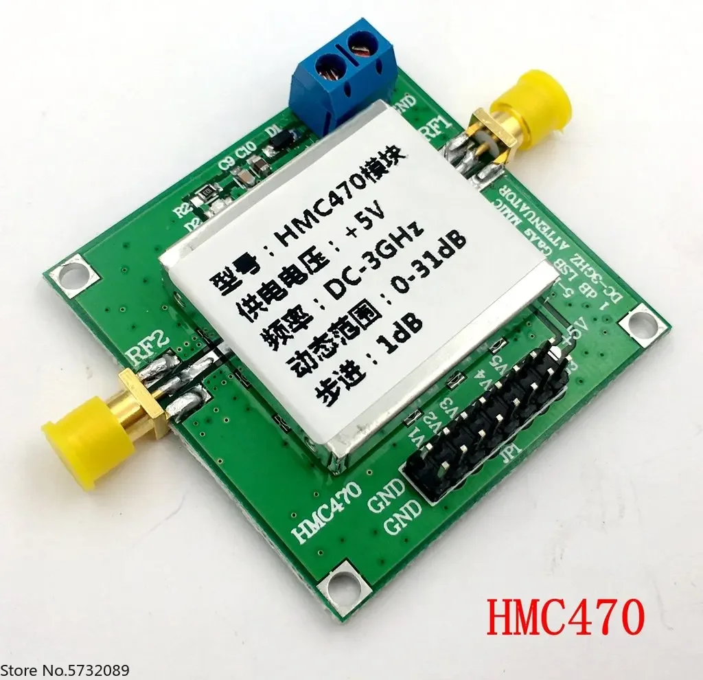 

HMC470 Digital RF Attenuator Module DC-3GHz 1dB step up to 31dB can be manually and programmatically controlled