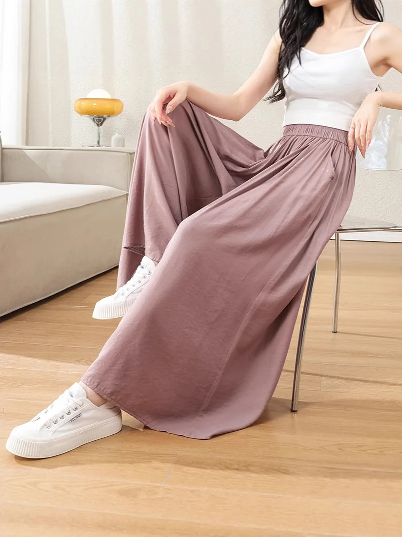 بنطال ذو قصة أرجل واسعة طويل للمرأة الربيع المضادة للتجاعيد الدوبامين العسكرية تقسم مستقيم صالح أنماط Techwear ركوب مرونة الخصر