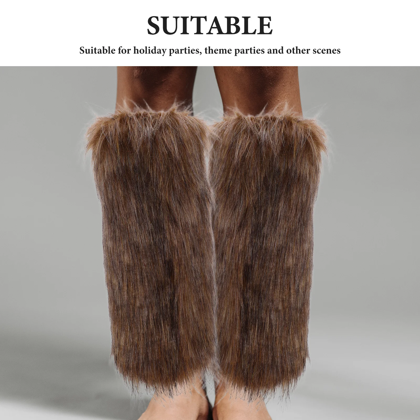 1 paire de jambières en fourrure Viking, couvre-bottes en Faux, accessoires de Cosplay médiévaux pour l'hiver, Costume de fête d'halloween, chaussettes pour femmes et hommes